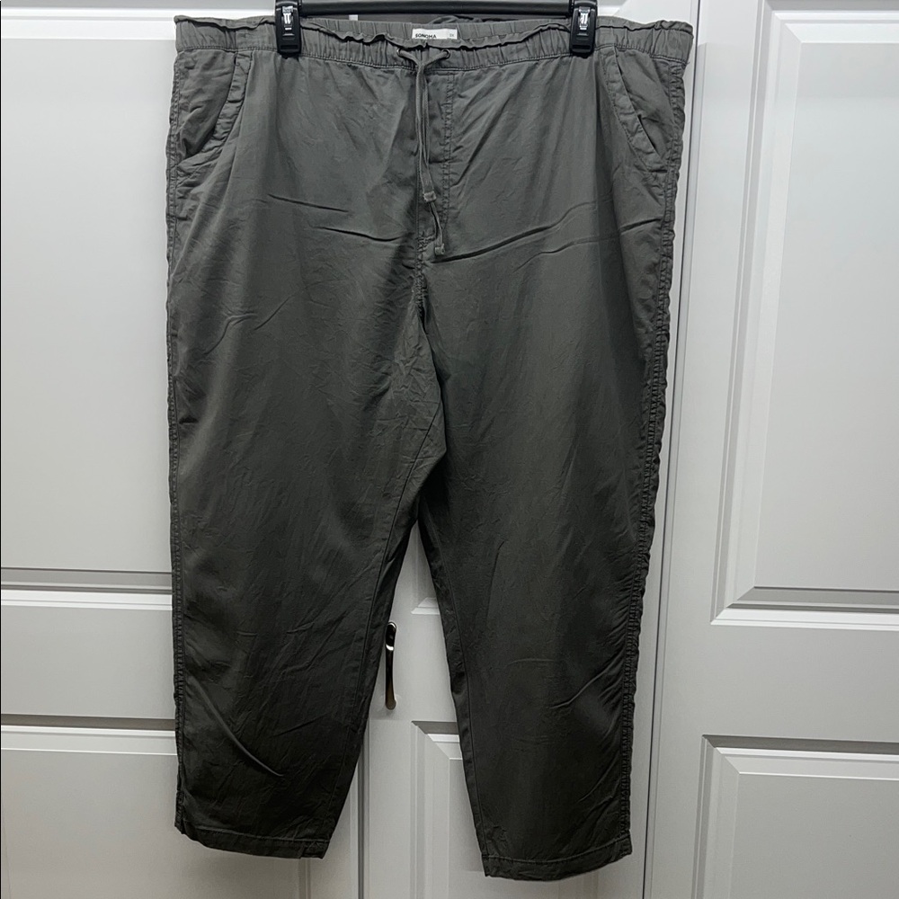 Sonoma Goods For Life Grey Utility Ankle Pants 2X Drawstring Waist